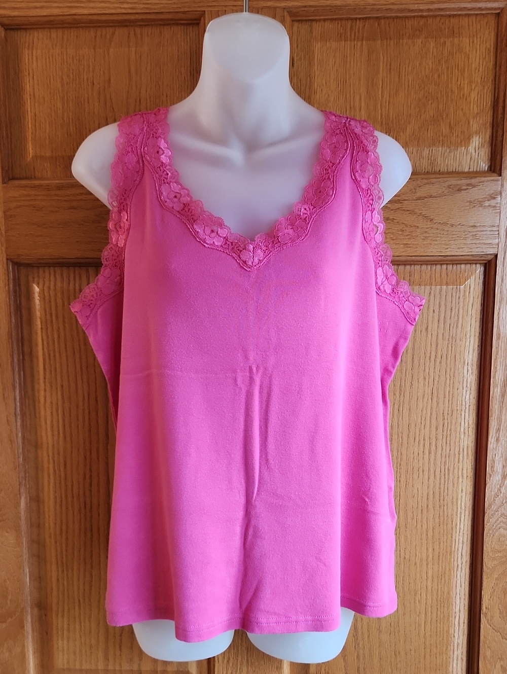 Karen Scott Lace trim Tank Top